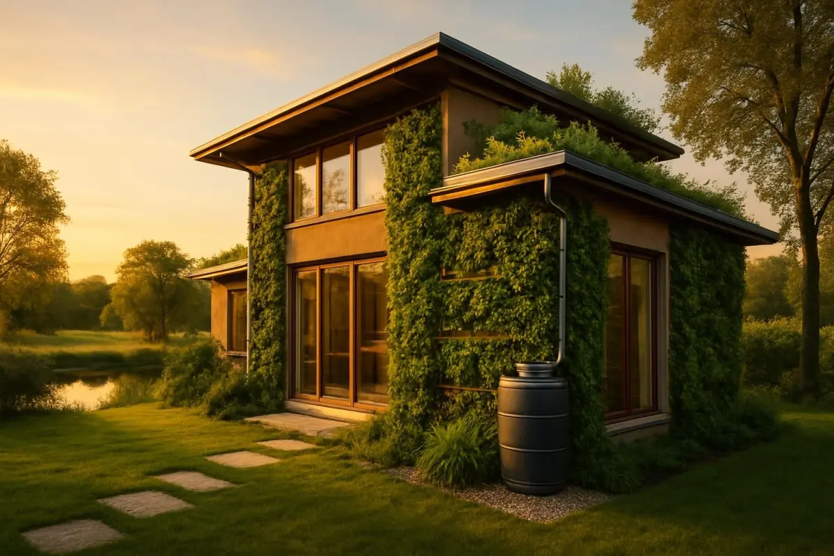 Moderne eco-vriendelijke woning met groene elementen