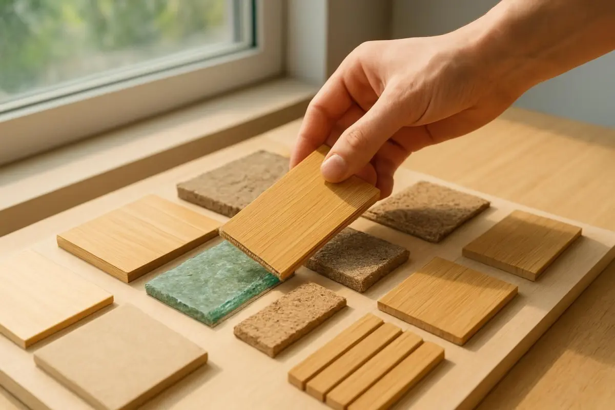 Architect kiest duurzame materialen uit.